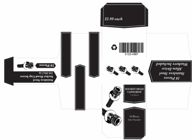 Socket Head Cap Screw Box Template