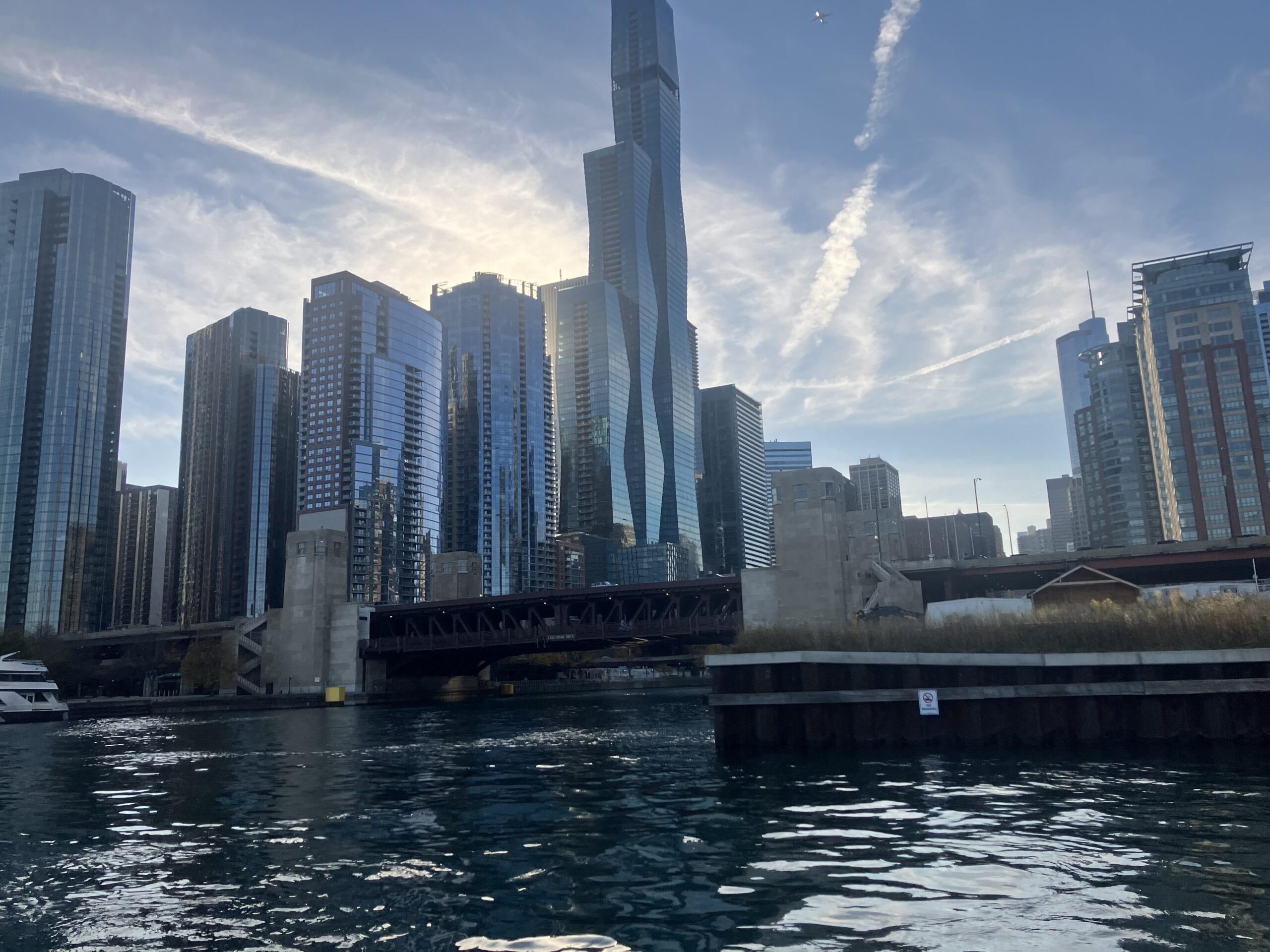 Photo of the Chicago skyline from a boat tour