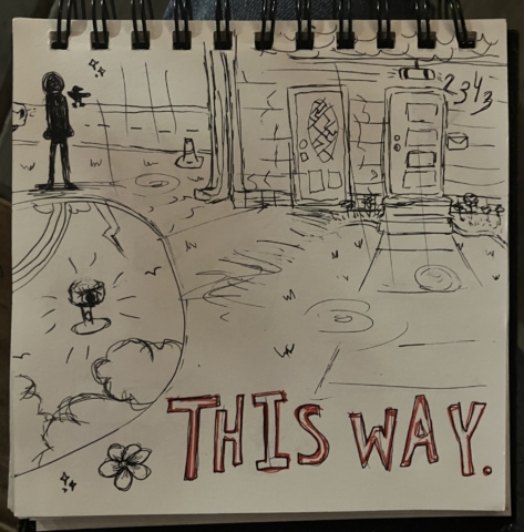 "This Way" Sketch Before Paint